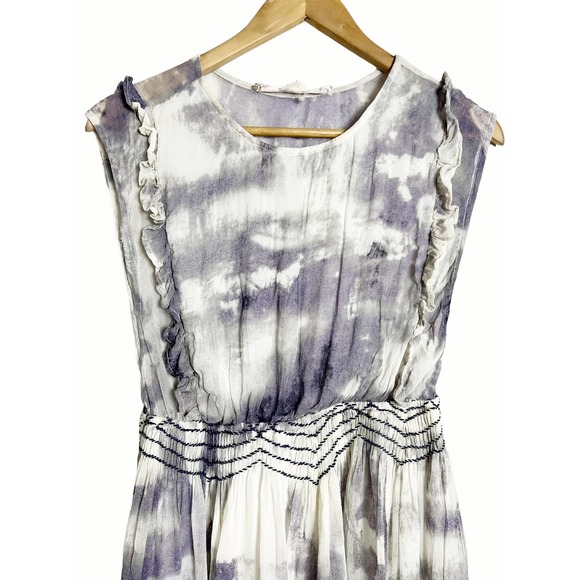 Chelsea & Violet Purple Ruffle Abstract Boho Midi Dress Size S - Picture 8 of 8